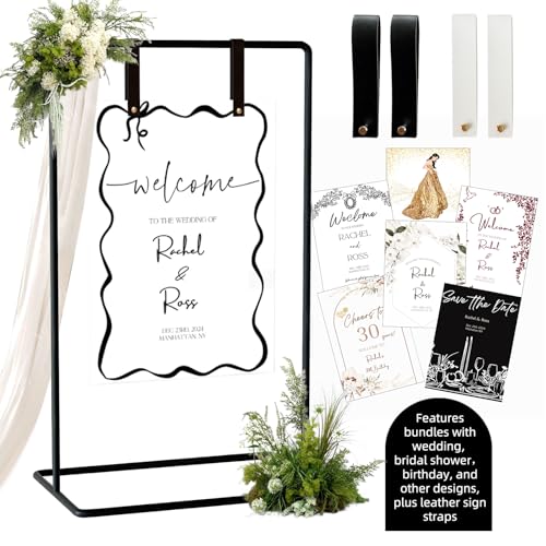 Wedding Sign Holder, Adjustable Welcome to Our Wedding Sign Stand...