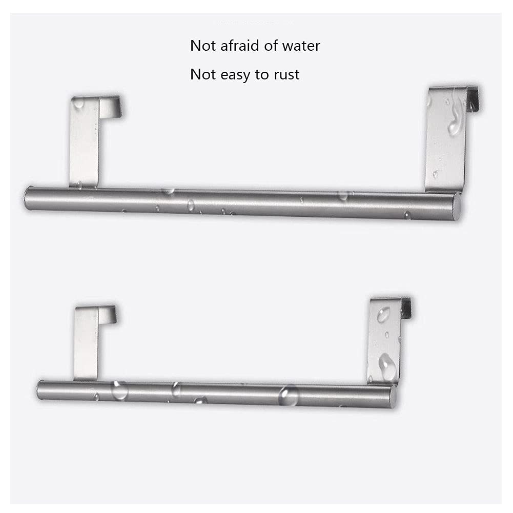 Hapivida 2 Portasciugamani Sopra La Porta In Acciaio Inox 430 - Gancio Da Appendere Ad Armadio O Porta, Per Cucina, Bagno, Lavanderia, 23 Cm, Colore Nero