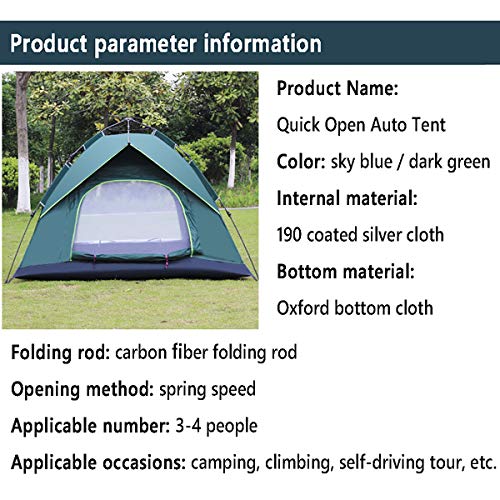 Carpa automática para camping de 4 personas color azul miniatura 6