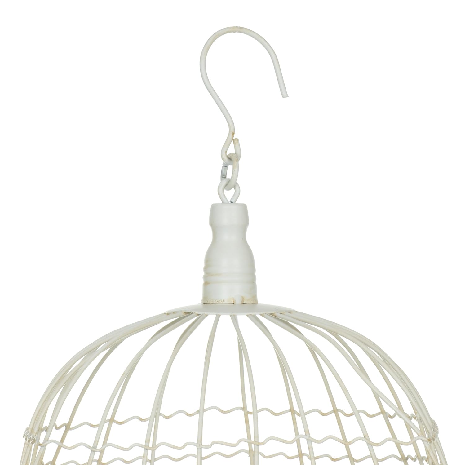 Moritz 2er Set Vogelkäfig Deko aus Metall altweiß H 55/47 cm Vintage Look mit Vogel-Verzierung zum Hängen oder Stellen Dekokäfig Landhausstil Antik Shabby Nostalgie