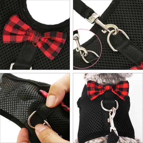 GANAZONO Atmungsaktives Hundegeschirr Satz aus Nylon für Kleine Haustiere mit Bequemem Brustgurt und Verstellbarem Modischem Design für Outdoor Ausflüge – Bild 4