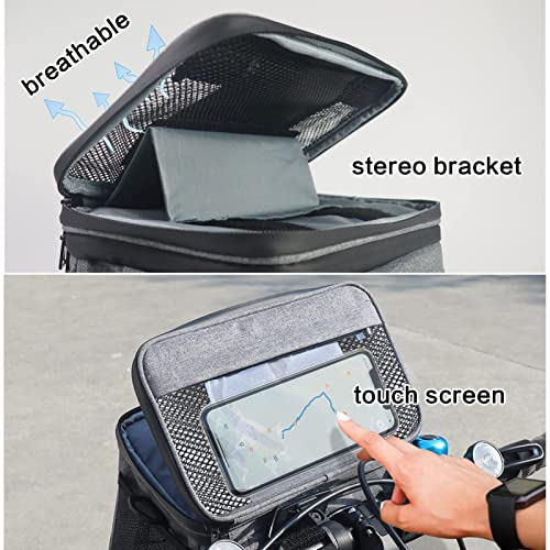 Gotinsn Bike Handlebar Bag, Bicycle Basket With Touch Screen Phone Bottle Holder, Insulated Bike Front Bag With Mesh Pockets For Scooters Road Bikes Mountain Bikes Featuring Keep Cooling #TOP1