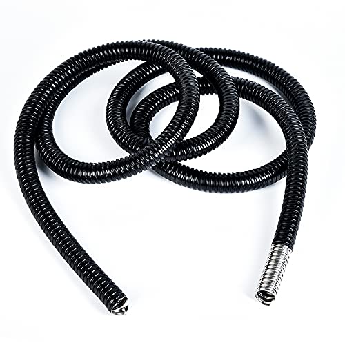 Manguito De Cable,Cubre Cables Manguera de Metal recubierta de plástico Negro de 5 m de Longitud Protector de Manga de la línea de la línea del Cable Flexible Corrugado (Size : ID 32mm x 5M)