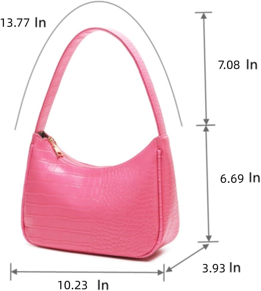 Shoulder Bags for Women, Cute Hobo Tote Handbag Mini Clutch Purse with Zipper Closure - Image 3