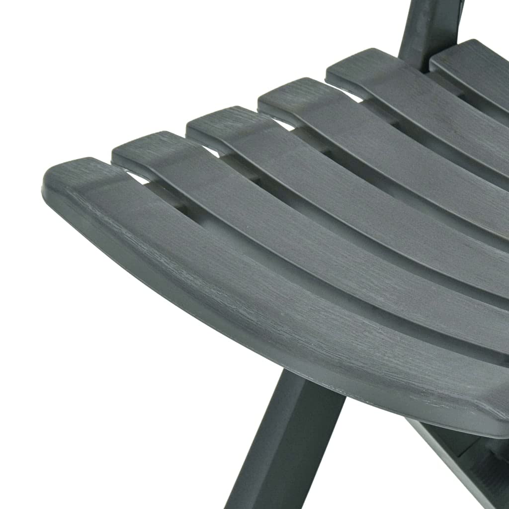 vidaXL Lot de 2 Chaises de Jardin Pliables, Sièges avec Dossier, Meubles de Terrasse Patio Balcon Bistro Extérieur, Plastique Vert