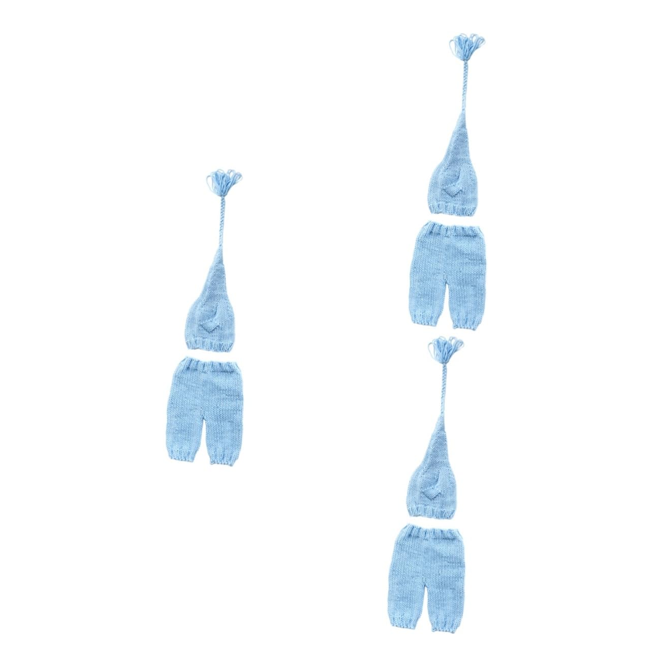 Artibetter 3piezas De Sombrero De Flecos para Bebés Traje De Fotografía De Recién Nacido Mano Ropa Tejida