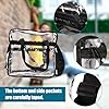Omevett Large Clear Tote Bag PVC Waterproof Transparent Bag See Through Lunch Bag Travel Toiletry Handbag with Zipper and Shoulder Strap for Women Men Work Shopping #4