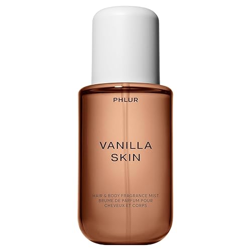 PHLUR Vanilla Skin Body Mist - Bruma de fragancia para cabello y cuerpo - Spray corporal de vainilla con pimienta rosa, madera de cachemira y