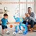 KIZZYEA Toys for 1 2 3 Years Old Boys Girls, Toddler Basketball Hoop & Soccer Goal, Montessori Toy, Interactive Musical Sports Toys with Light, Christmas Birthday Gifts for Baby Kids Age 12-18 Months