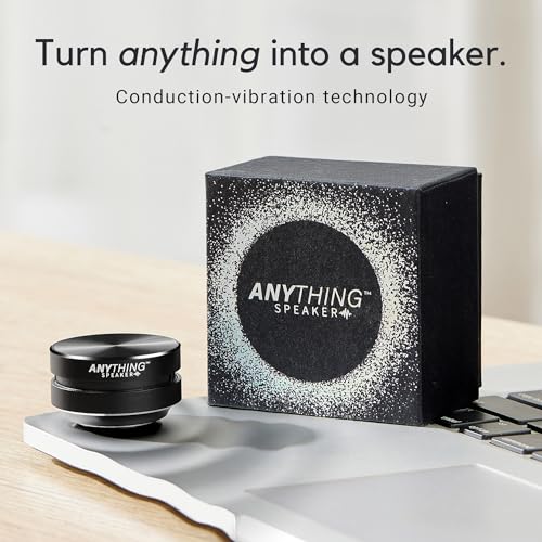 Image of Anything Speaker - Portable Mini Bluetooth Speaker 2024 - Turn Anything Into A Speaker - Wireless Bone Conduction Induction Vibration Humbird + Gift Box - Travel Sized, 360 Sound (Black)