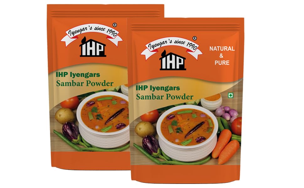 IHP Iyengars Premium Sambar Powder – Traditional South Indian Blend, No Artificial Flavors or Preservatives, Ideal for Sambar_100gram-(Pack of 2)