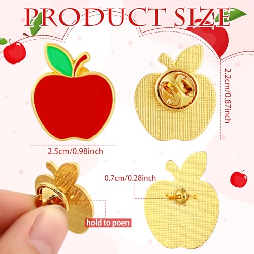 Hoteam Back to School Apple Pins for Student Enamel Lapel Pin Teacher Appreciation Gift in Bulk Brooches for Teachers Gifts2