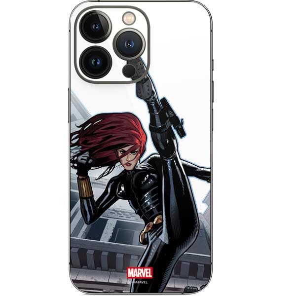 Skinit Decal Phone Skin Compatible with iPhone 14 Pro - Officially Licensed Marvel Black Widow High Kick Design