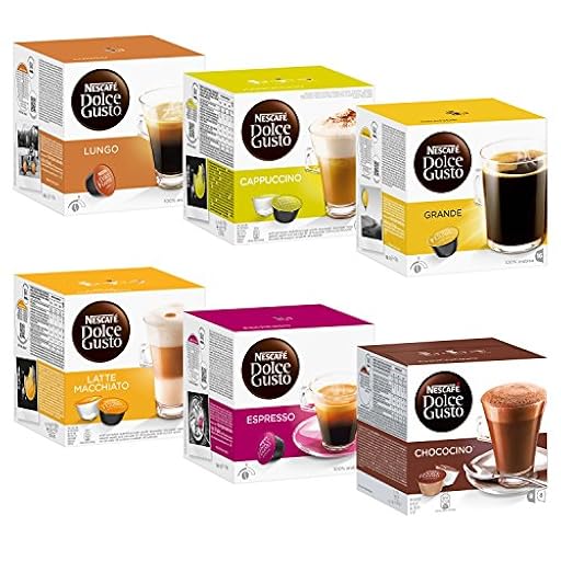 Nescafé Dolce Gusto Set Basic: Lungo, Cappuccino, Latte Macchiato, Espresso, Chococino, Crema Grande, 6 x 16 Cápsulas | Ya disponible en tu tienda friki favorita! En mundofriki.es!