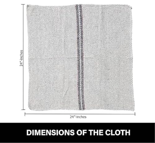 Image of Large Cotton Floor Cleaning Cloth 24x24 Inch Pack of 2 | Super Absorbent Reusable Pocha for Wet & Dry Mopping | Heavy Duty Big Size Mop Cloth for Home, Office & Showroom (2 Pcs)
