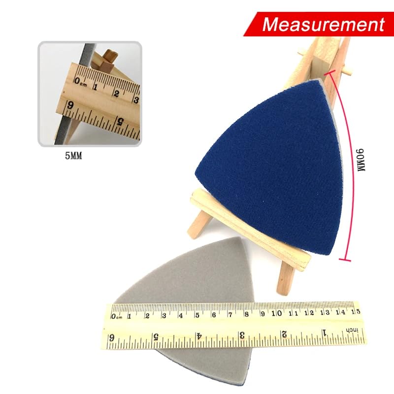 12Pcs Triangle Flocking Sponge Sanding Disc Sandpaper 90 * 90 * 90MM 300-3000 Grit Abrasive Tools for Polishing Grinding,2pcs of Each Grit