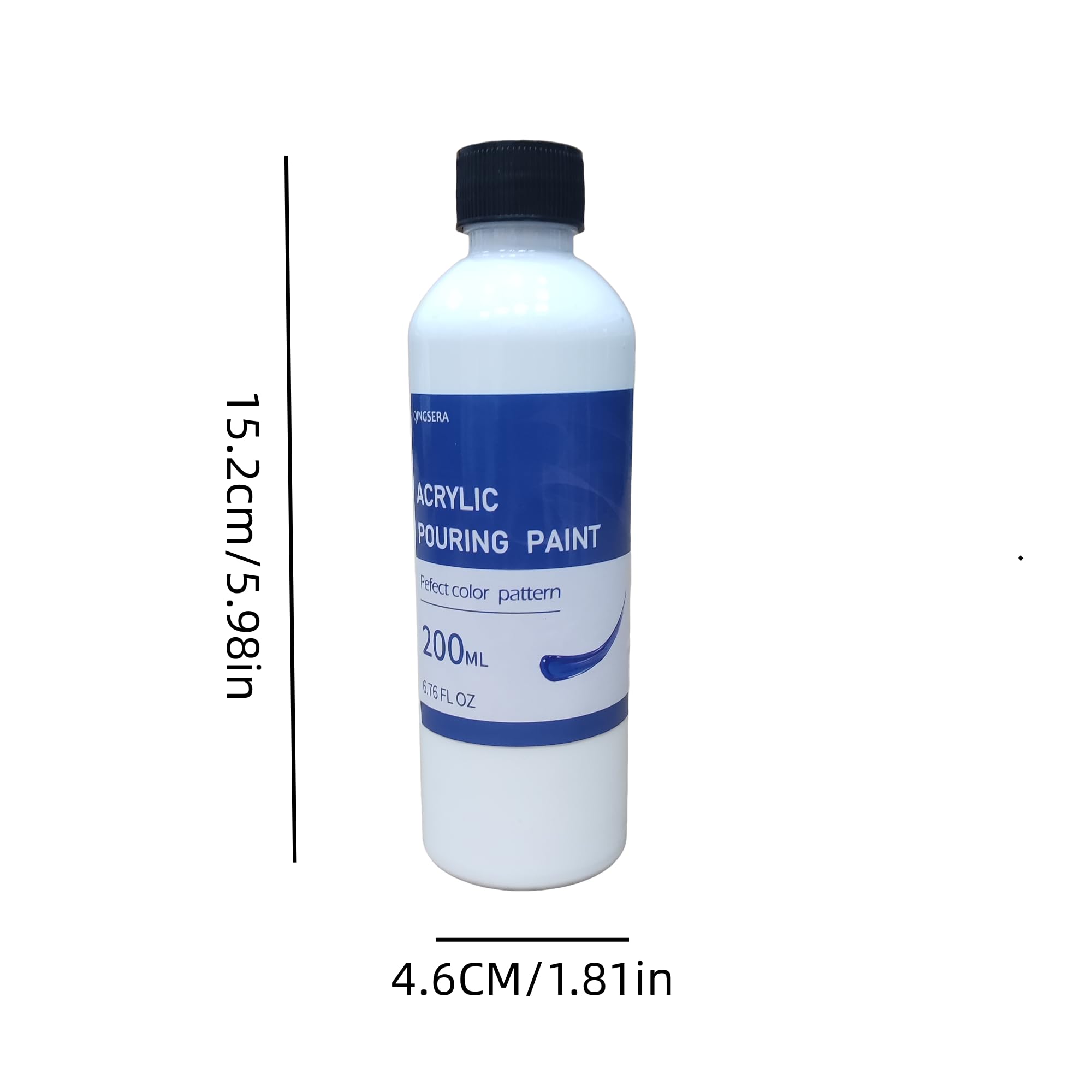 Set di colori acrilici per versare, 12 colori, 200 ml, kit professionale per adulti, ideale per dipingere su tela, legno, rocce, gesso, premiscelato ad alto flusso – pronto da versare