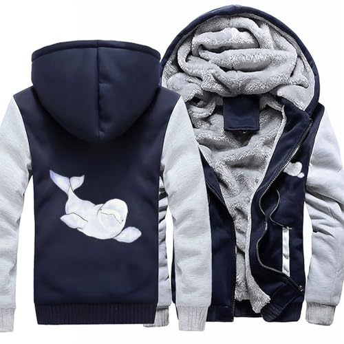 Beluga Wave Fleece Hoodie for Men Hooded Sweatshirt Full-zip Hoodies3