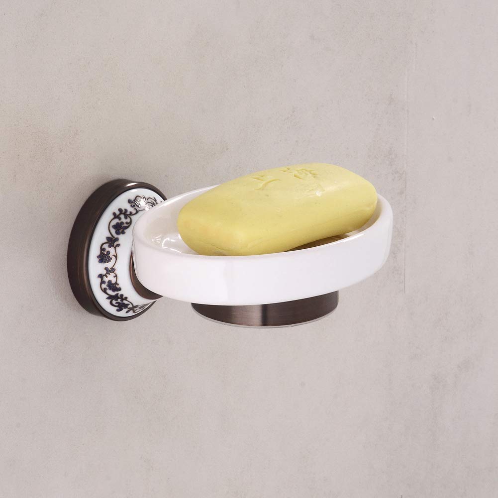 Savon en céramique porte-savon en laiton plat mural bronze vintage pour accessoires douche