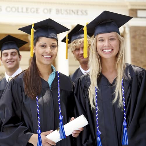 Image of Graduation Honor Cords Royal Blue and White Graduation Cords with Tassels, 67 inch Long for Graduation Students