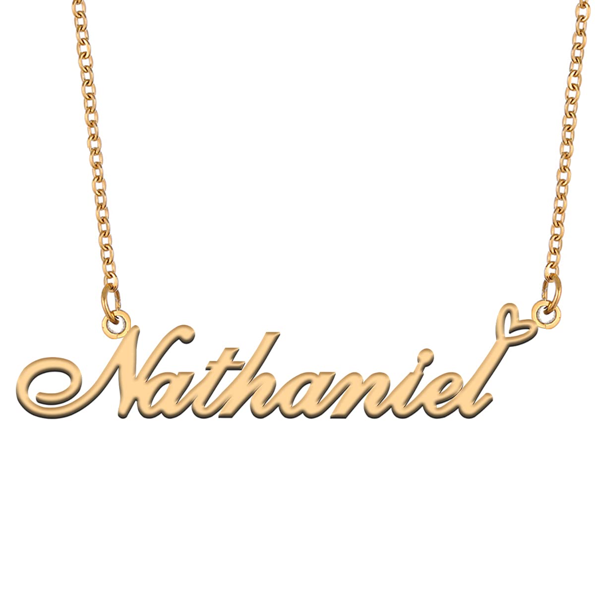 Aoloshow Personalized Heart Name Necklace Gold Custom Any Names Stainless Steel Jewelry for Womens Graduation