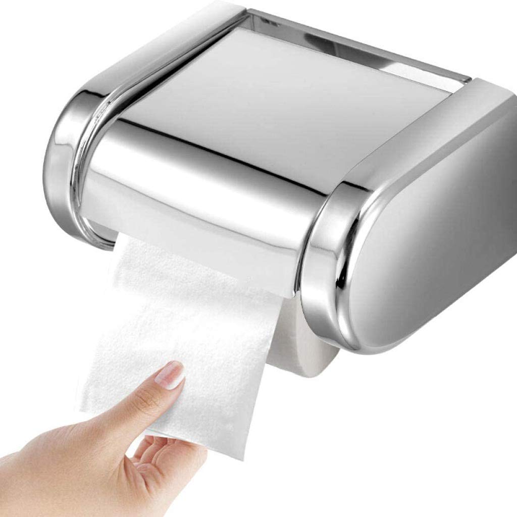 NEECS Portarotolo da Parete con mensola per Carta igienica in Acciaio Inossidabile, Dimensioni 17,3 * 11,6 * 8,4 cm