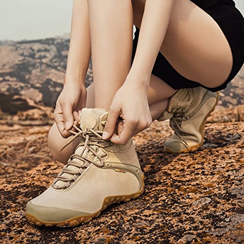 Unisex Suede Lederen Waterdichte Hoge Top Wandelschoenen Outdoor Wandelen Antislip Trekking Laarzen Slijtvaste Bergbeklimmen Laarzen Woestijn Laarzen voor Mannen en Vrouwen - Image 7