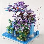 Yushinv Set de cerises Blossom Building avec boîte cadeau 4574Pcs, Scène originale Musique Japonaise Sakura Tree House(Type :Symphonie), Bonsai Tree Lights Building Kit, .Cherry Blossom Set