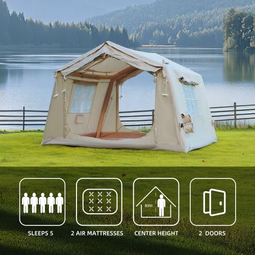 Carpa Inflable para Camping con Toldo, para 4-6 Personas miniatura 5