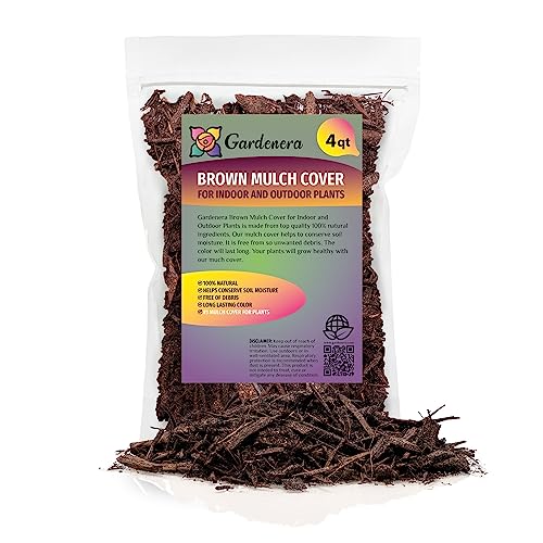 Gardenera Brown Mulch - Protect Your Plants with a Sustainable Ground Cover - 4 QUARTS
