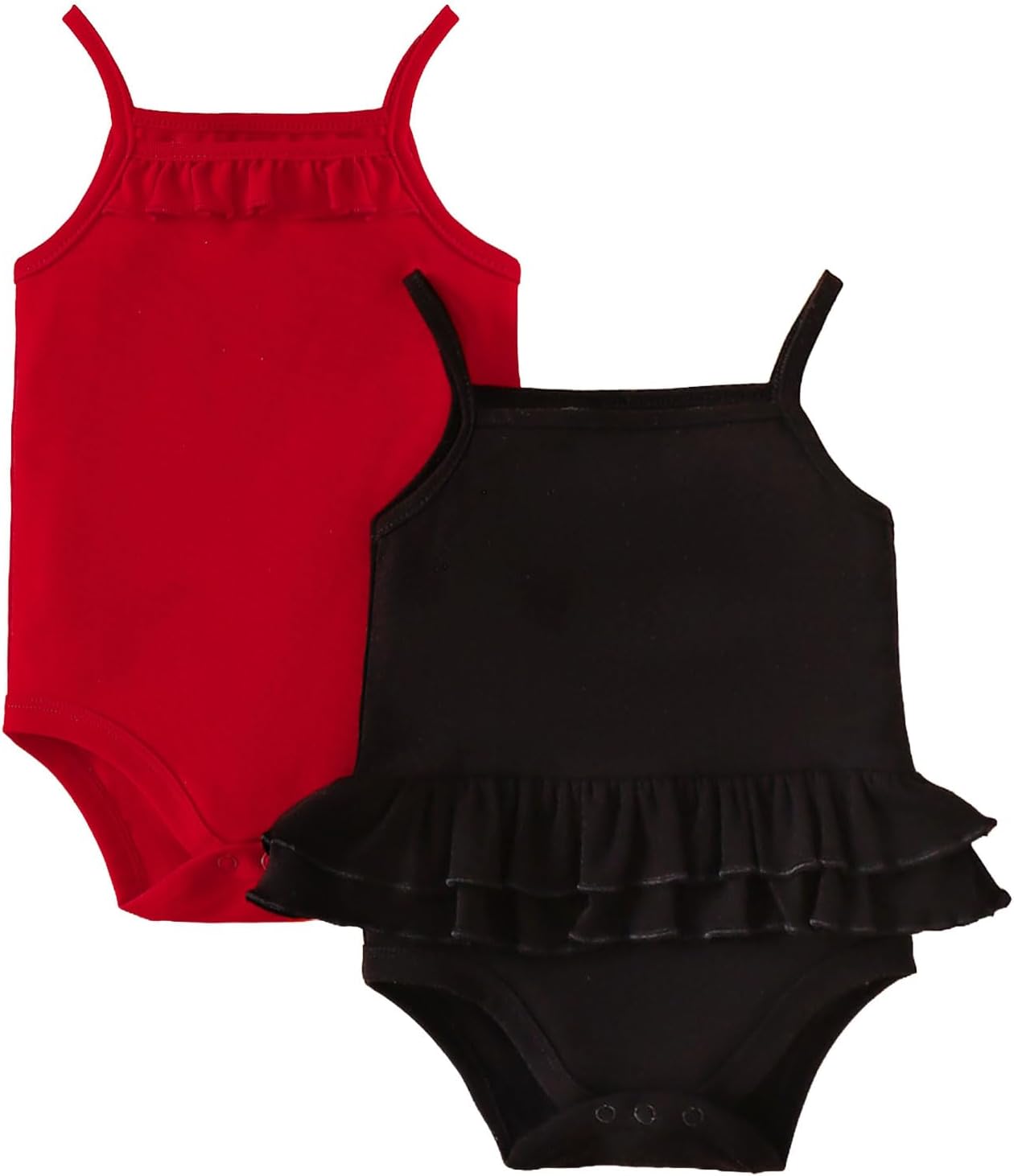 ROMPERINBOX Tank Top Onsies Baby Girl 2 Pack Sleeveless Bodysuit Spaghetti Strap Summer Clothes for Infants 0-24 Months