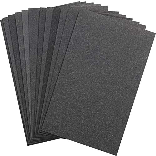 Abrasive Waterproof Sandpaper Sheets Assorted Grits (12-Pack)