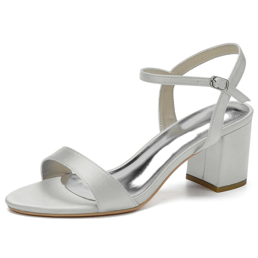 Damen Sandaletten mit Blockabsatz Offene Zehen Sommerschuhe Sandalen für Hochzeit Oder Abend