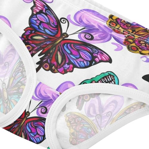 Vibrant Purple Butterflies White Toddler Girls Underwear 2t Cotton Panties for Girl Fun Underpants Briefs4