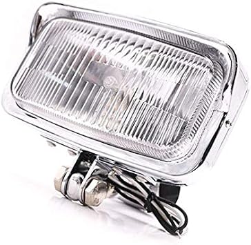 Motorcycle Front Bottom Mount Square Rectangular Headlight Headlamp For Harley Honda Kawasaki Suzuki Yamaha Cafe Racer Retro Vintage Bike Cruiser Chopper Custom Chrome