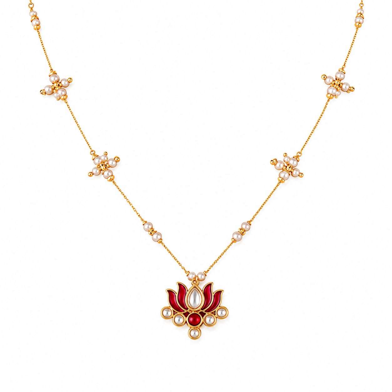 Lotus motif invisible necklace-picture-36