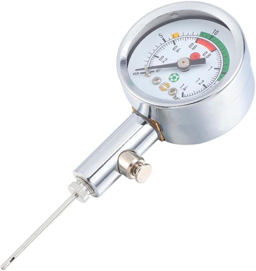 Yardwe 2pcs Ball Pressure Gauge Release Valve Barometer Tool for Volleyballs Basketball Football Soccer No Battery Needed USA Type Needle
