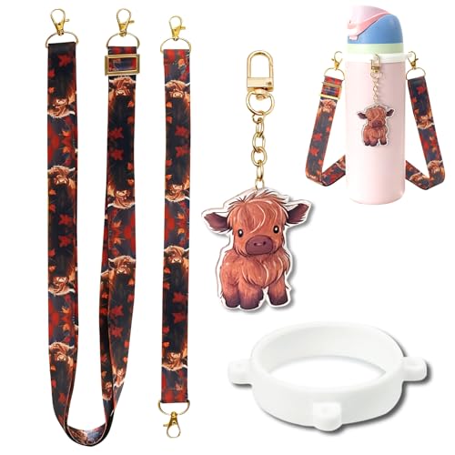 Highland Cow Handle Strap Accessories Compatible with Owala Stanley Cup