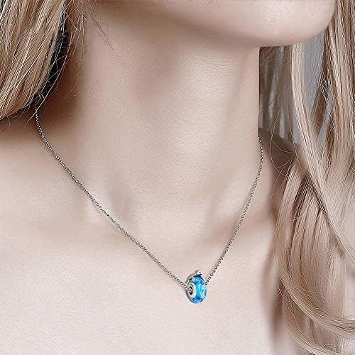 CHAWIN 925 Sterling Silver Hawaiian Sea Turtle Charm Dangle Chritmas Holiday Pendants with Blue Murano Glass Travelers Gifts for Women or Girls DIY European Style Bracelet&Necklace