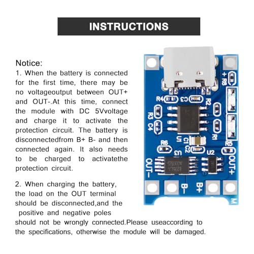 APKLVSR Pack of 10 USB C 5V 1A Charge Controller Lithium Li-ion Battery Charger Lithium Charging Module - Image 6