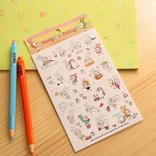 Ystd Lovely 12 Sheet Transparent Calendar Diary Book Sticker Scrapbook Decoration (Rabbit) #TOP1