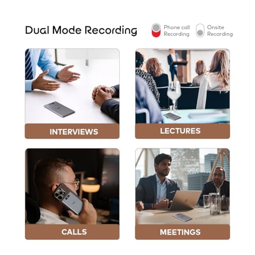 Image of Zeno AI Weaver Pro Voice Recorder, 80-Language AI Transcription & Summaries, Mind Map Note Taker for Meetings & Calls, 40Hr Battery, App Control, Noise-Canceling, Ultra-Slim Credit-Card Design, Grey