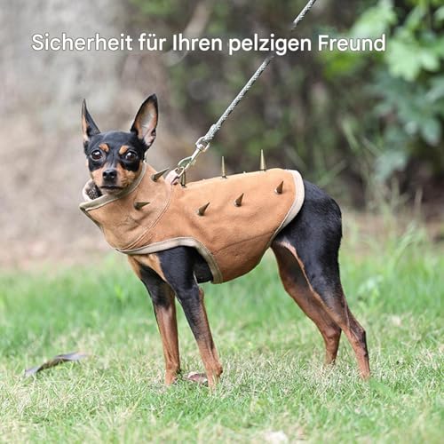 Fenayuu Stachelweste Für Hunde, Reflektierende Hundeschutzweste, Wasserdichtes Haustiergeschirr Mit Spikes, Anti-Biss-Sicherheitsanzug Für Das Training, Wandern, Spazierengehen, Outdoor