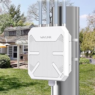 WAVLINK AX3000 Outdoor WiFi 6 Extender Long Range, Outdoor Wireless Access Point, Active PoE, 4x8dBi Antennas,Work with Starlink/Cameras/Router,IP67,Up to 256 Devices for Farm,Yard,RV