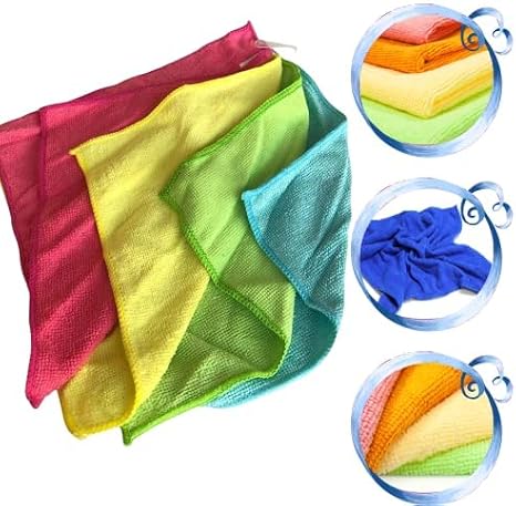Mikrofiber Temizlik Bezleri, Aşındırmaz, Yeniden Kullanılabilir ve Yıkanabilir 4’lü Yüksek Emici, Tüy Bırakmayan EasyClean Bez, Çizgisiz Mucize Temizlik Bezi, Cam, Araba, Pencere, Ayna Easyso2136