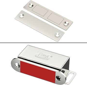 Jiayi Magnetic Cabinet Door Catch, 4 Pack Ultra Thin Cabinet Door Magnets 30 Lb Kitchen Drawer 12 Pack Magnetic Door Catch Stainless Steel Kitchen Cabinet Magnetic Catch