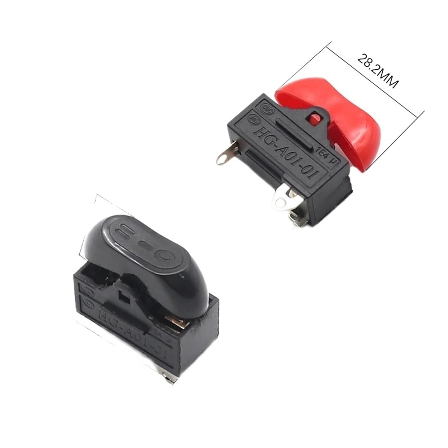 2PCS 10A 250VAC Hair Dryer Switch,Rocker Switch,3 Position ON Off Boat Switch(2PCS Red)