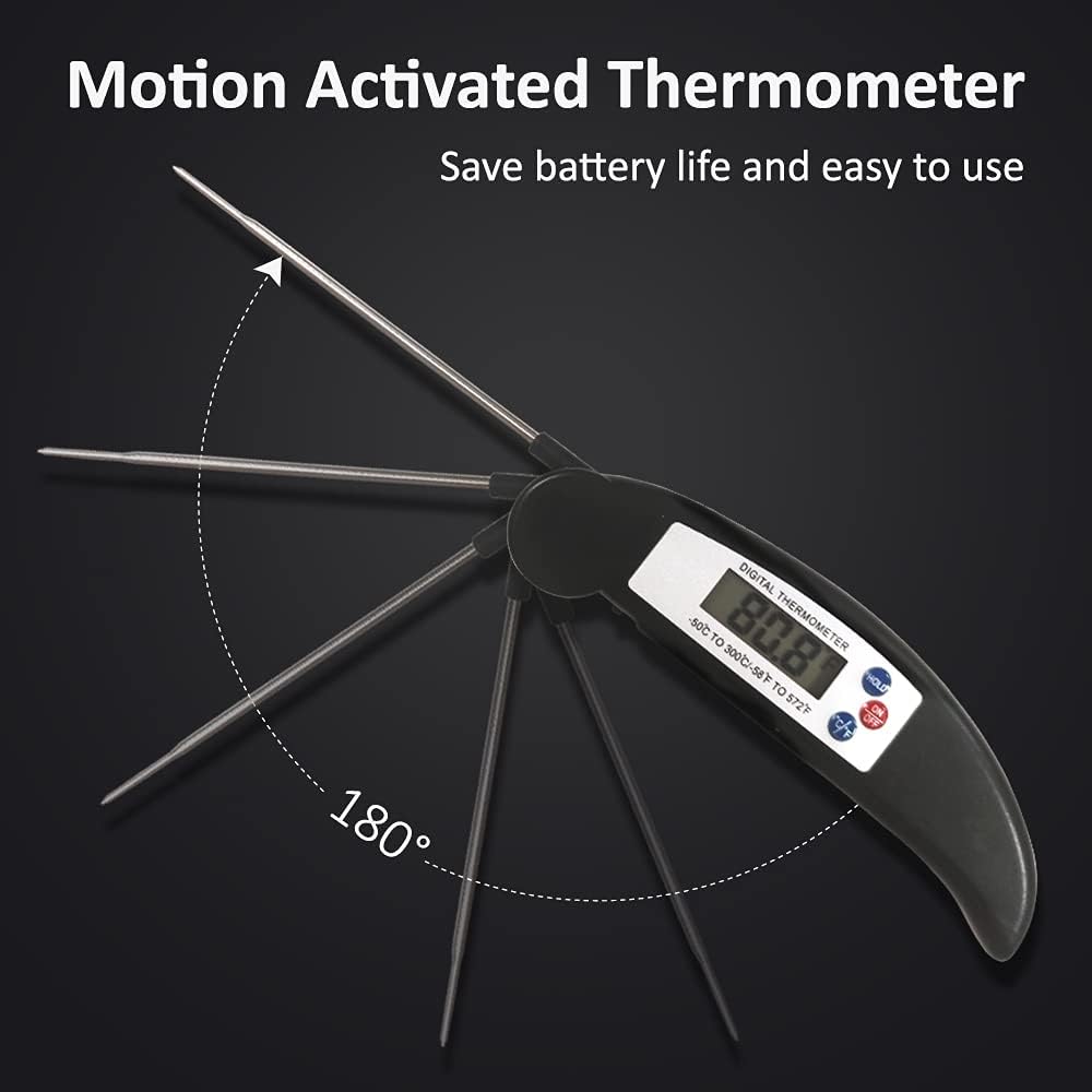 review Meat Thermometers for Cooking and Grilling, Best Waterproof Ultra Fast Thermometer with Calibration，Instant Read Food Meat Thermometer with Probe for Meat, Grilling, Frying and Baking