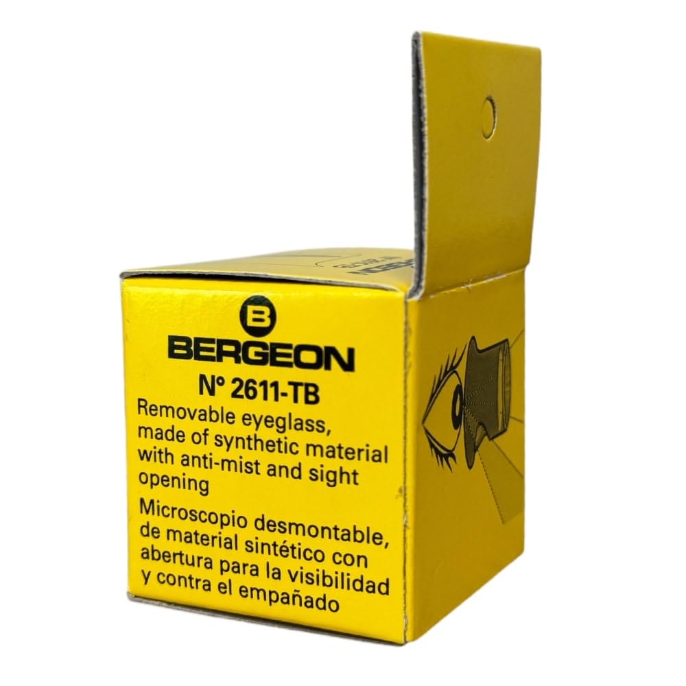Bergeon Lente di ingrandimento 2611-TB-2.5, bianca, biconvessa, porta di ventilazione, ingrandimento x4