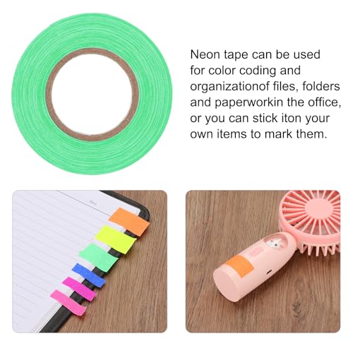 Image of PATIKIL Neon Gaffer Cloth Tape, 0.8 Inch x 65.6 Feet Colored Cotton Glow Tape Markers Fluorescent Blacklight Glow in The Dark Reflect Tape Stickers for Party Decorations, Green